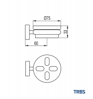 MEDIDAS PORTACEPILLOS DE PARED CERAMICO MAX CLASS TRES GRIFERIA